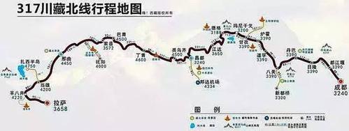 317国道川藏线自驾地图