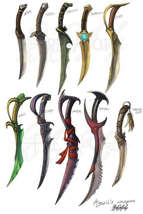 绘画参考|武器设定!短刀设计素材～近战必备!