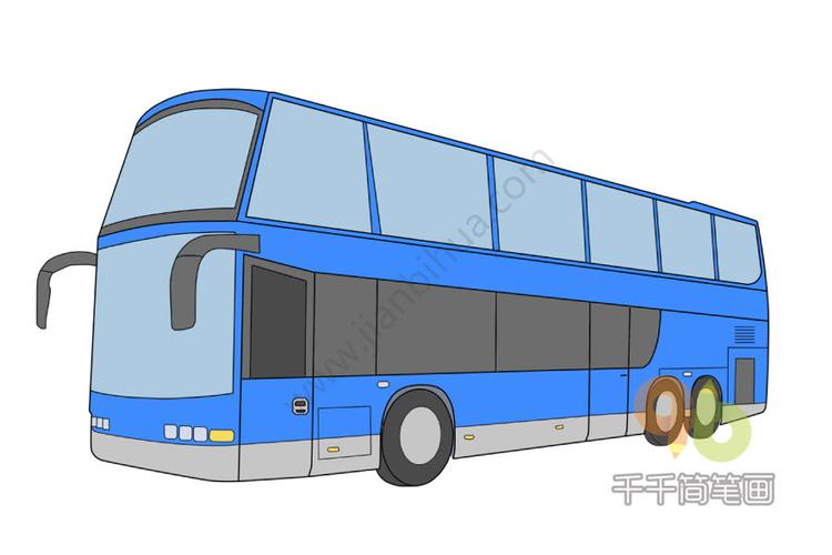 交通 功能用车  双层巴士简笔画,创意师:简单画 双层巴士 双层巴士
