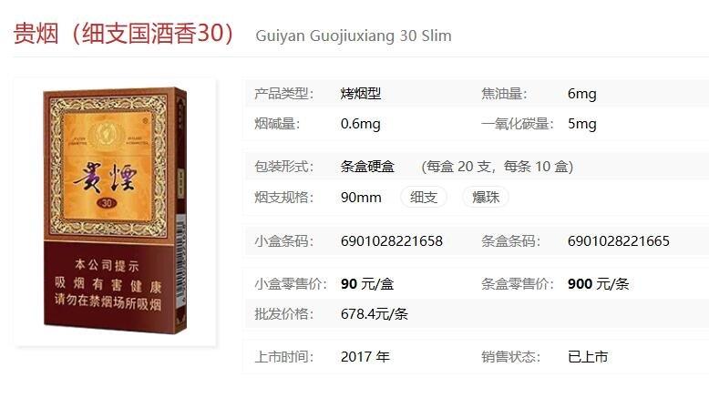 贵烟(细支国酒香30 )
