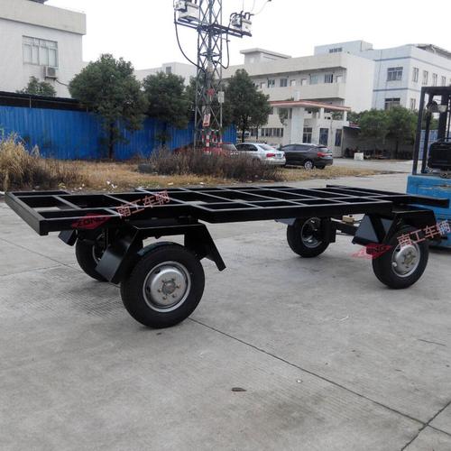 厂家供应移动娱乐设备设施拖车底盘 牵引拖挂连杆转向平板拖车 2t