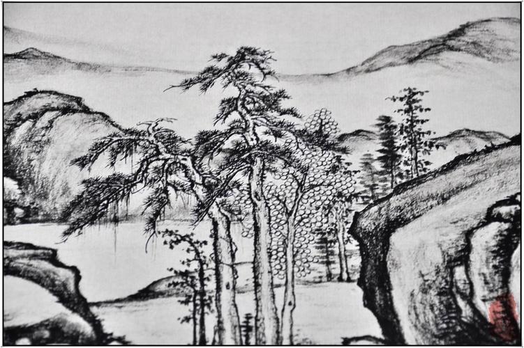 艺术微喷高清复制画心 明 项圣谟《林泉高逸图》33x123.3厘米