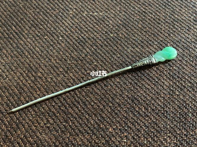 清代翡翠 老银发簪_发簪_翡翠_时尚_配饰