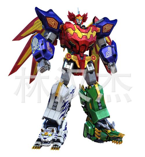 神兽金刚之青龙金刚白虎玄武麒麟玩具模型五合体男孩