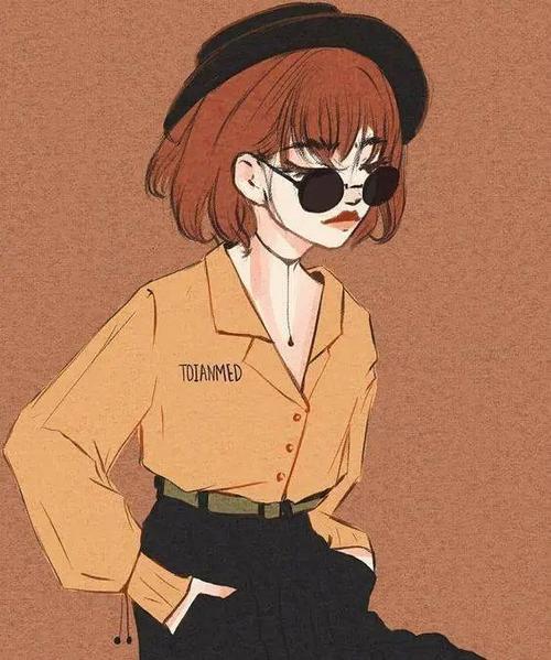 【插画素材】时尚酷女孩,这画风太爱了