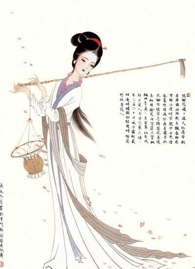 林黛玉葬花动漫简笔画