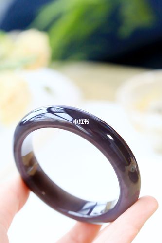 帝王紫丨和田玉若羌帝王紫手镯_和田玉_手镯_种草_半寸和田玉种草