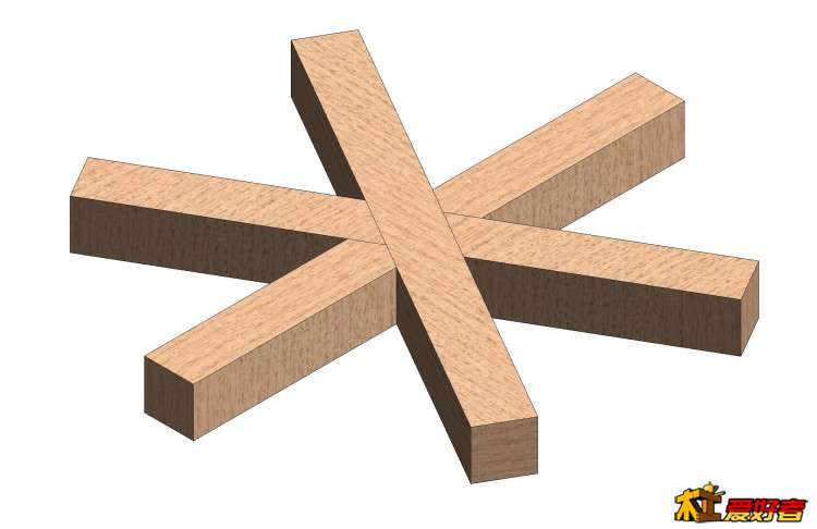 榫卯结构revit 3d系列之十六,三根直材交叉