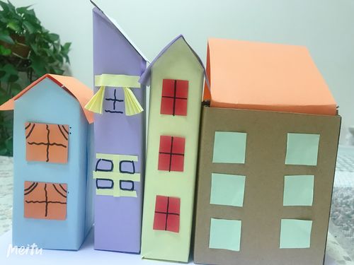 十期)中班组手工制作活动推 写美篇  活动名称: 高楼大厦(纸盒创意)