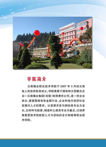 云南锡业职业技术学院2018年招生简章