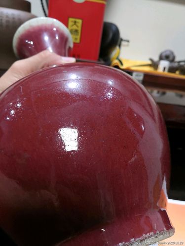 清中期郎红大花瓶30cm高全品相大开门