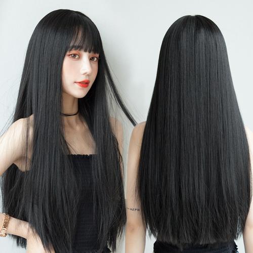 经典头套假头网红黑色仿真自然长发整顶假发