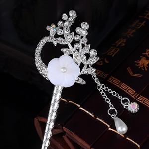 古代盘发簪饰品头上戴的发攒首饰女童头钗闺蜜结婚短款古朴发簪娘