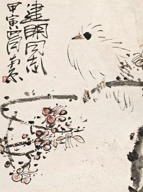 石壶的花鸟画,简洁而不简单,奇拙而不奇怪!