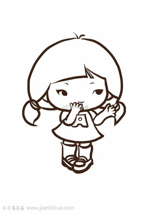 漂亮的小妹妹简笔画步骤图女孩简笔画