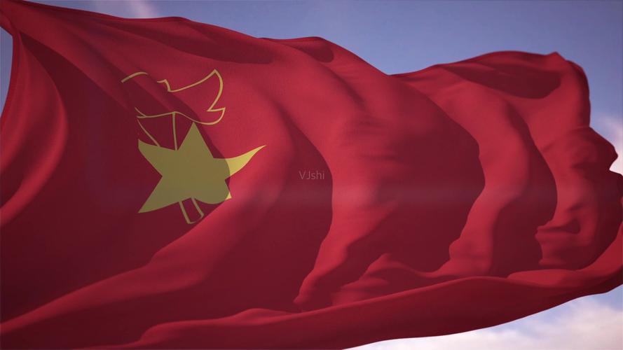 高清中国少年先锋队队旗飘扬视频