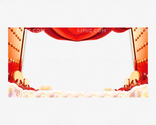 新年开门红传统背景边框psd分
