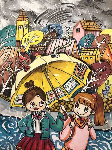 科幻画 人工智能伞_人工智能_小朋友_科幻画_文化_绘画