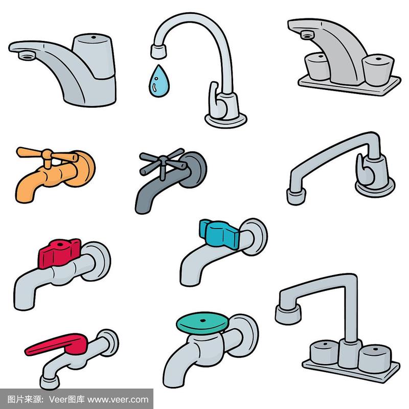 水龙头,水,绘画插图,浴室,符号