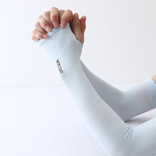 冰丝防晒袖套女夏护手臂套袖男士户外骑车开车护手套薄加长款冰袖