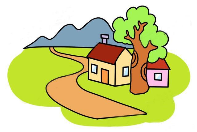 漂亮的农家小屋简笔画