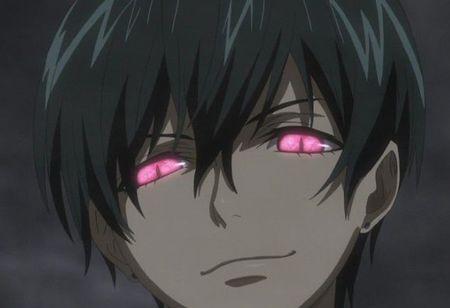 有谁有黑执事里,夏尔变恶魔后的图片,眼睛红红的那张