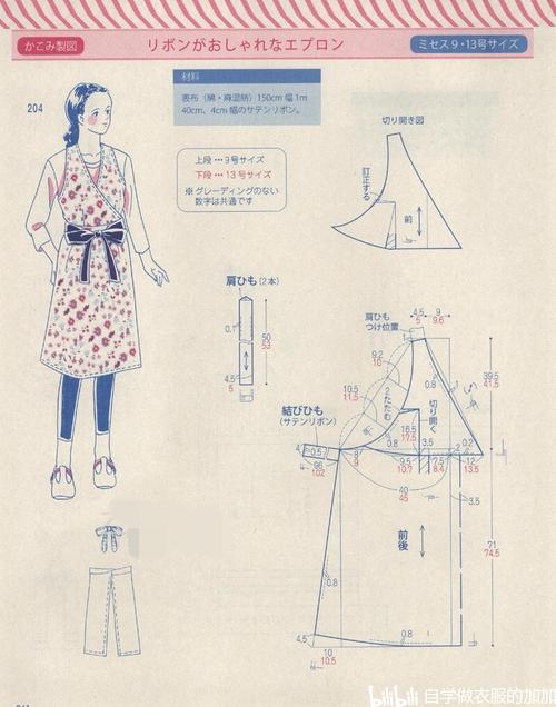 5款围裙裁剪图布艺手工图纸