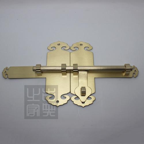 古纯纯铜中式大门对开门插销门栓复古门锁门扣明插销