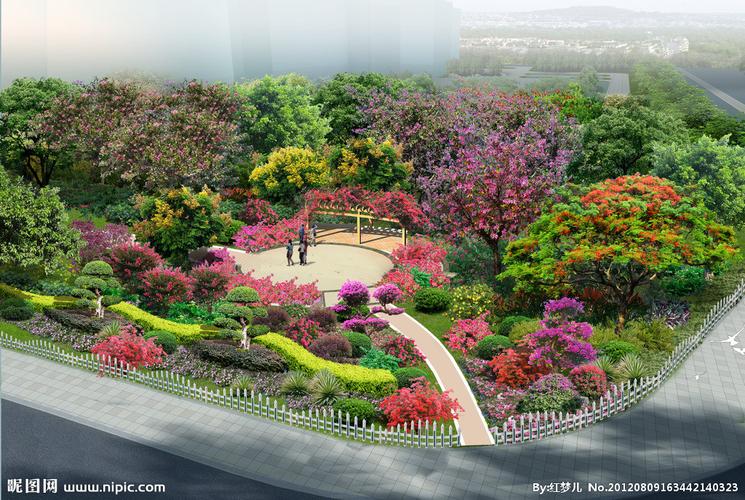 某街头公园绿化设计图__园林设计_环境设计_设计图库