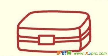 文具盒简笔画步骤