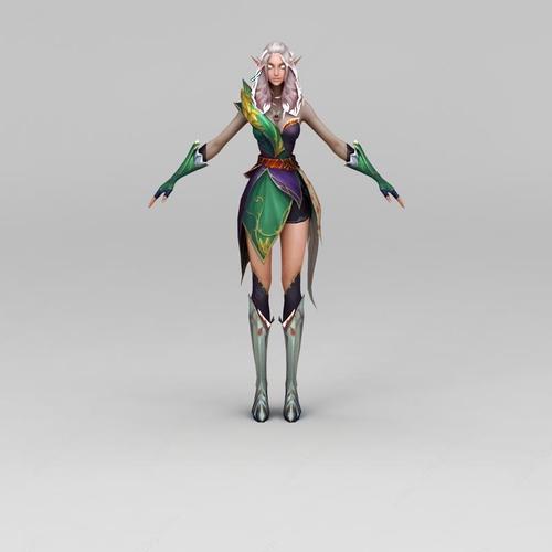 3d精灵女动漫游戏角色模型