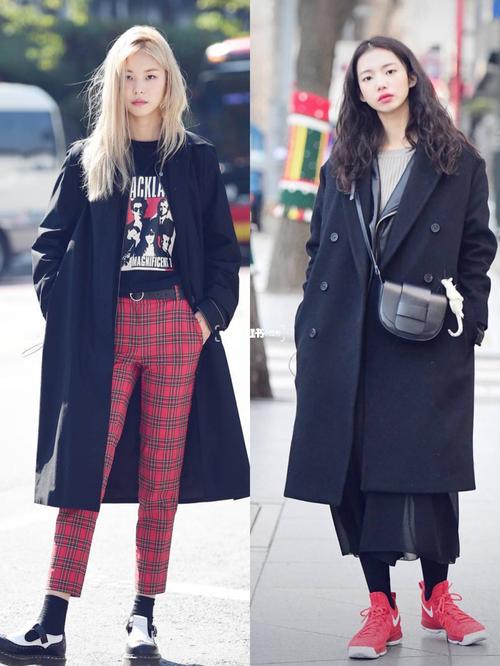 街拍|9693韩国冬季街拍大衣穿搭合辑_街拍_冬天去
