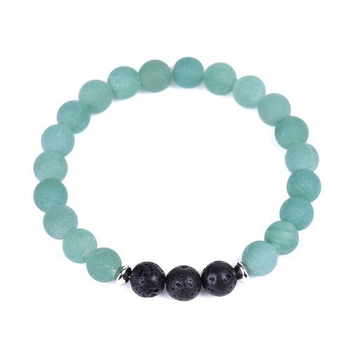 2020 天然火山石条纹红玛瑙木纹石手镯精油芳香磨砂石