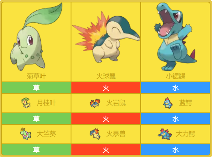 神奇宝贝17历代御三家图集