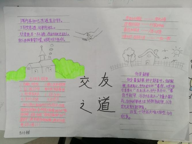这一周回家让同学做一张以"交友之道"为主题手抄报,可以从网上查阅