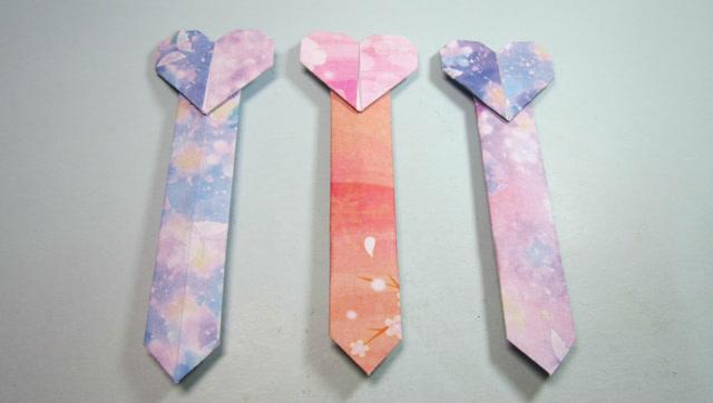 简单的折纸爱心书签,一张纸折一个漂亮的心形书签