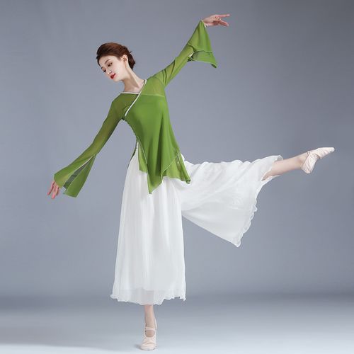 古典民族现代身韵演出练功上衣成人纱衣飘逸古典舞服