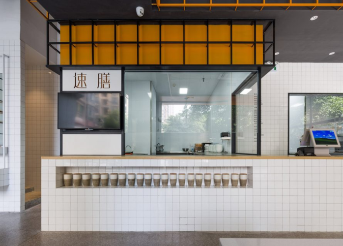 杭州装修公司180㎡高档,年轻化高端快餐店设计