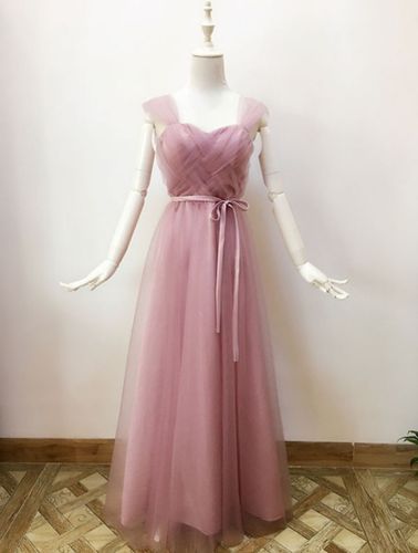 伴娘服姐妹团晚礼服宴会主持表演服装单肩露肩粉色礼服连衣裙超仙