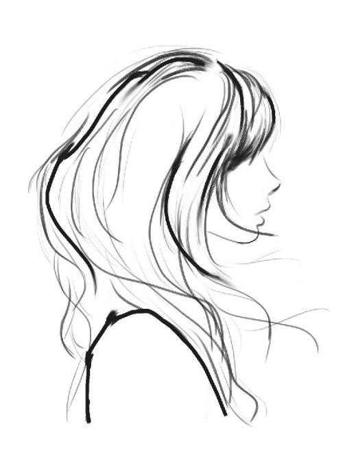 最新最全美女侧脸简笔画  美女侧脸素描画