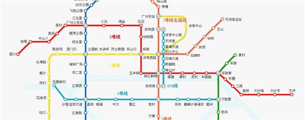 广州5号线线路图 清晰 站点图大放送