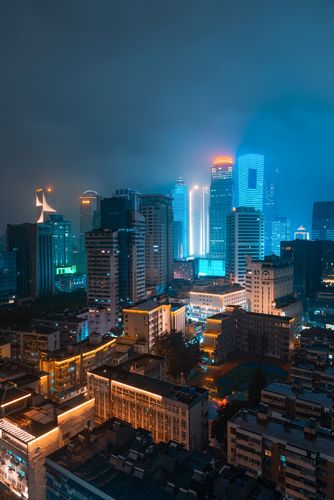 夜雨南京城南京夜景城市风光