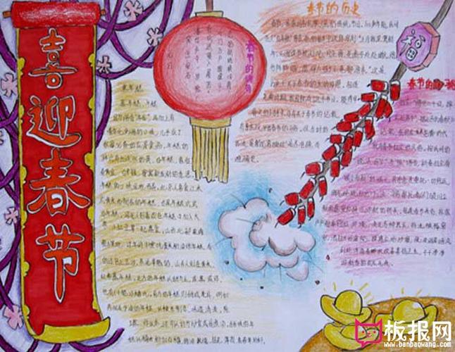 小学生春节手抄报,闹新年      有关2017年春节的手抄报,福星高照