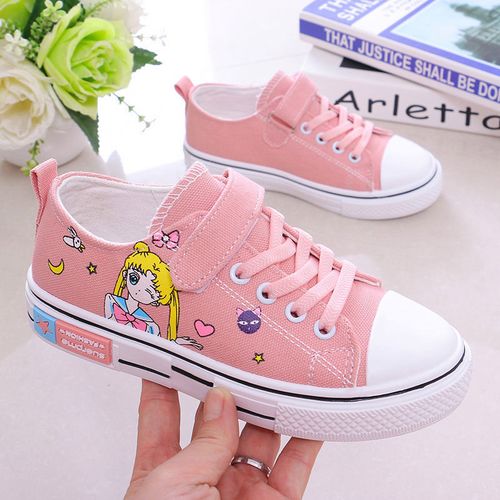 巴布豆秋季新款女童帆布鞋女孩高帮球鞋美少女休闲鞋