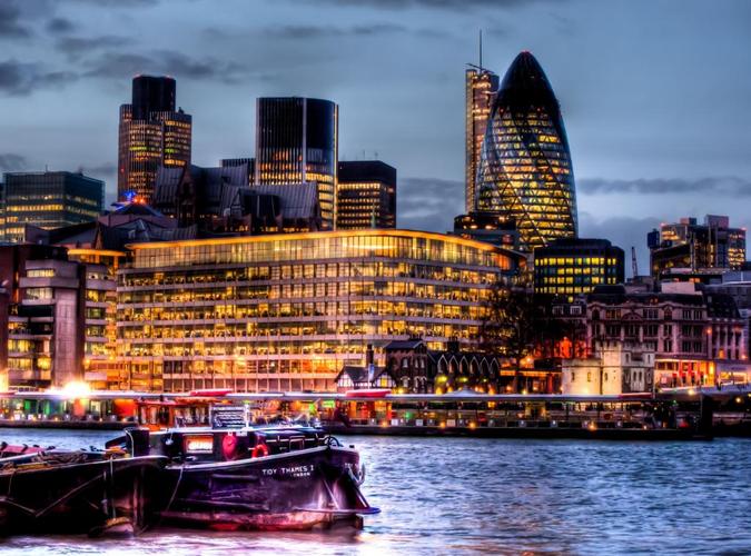 建筑物,夜晚的城市,英格兰,伦敦,伦敦,英格兰,泰晤士河,河流,船舶