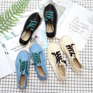 日系小清新纯色 span class=h>鞋带 /span>绑带编织鞋布鞋麻鞋子情侣