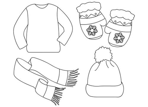 幼儿园素材:冬天的衣服和配饰_日用品简笔画_巧巧手