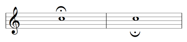 延长记号 延长的长度没有固定的长度,一般可弹作原音符时值两倍左右.