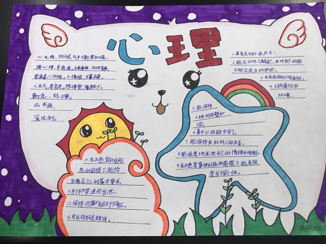 心如花木,向阳生长——西胡垌小学心理健康手抄报制作