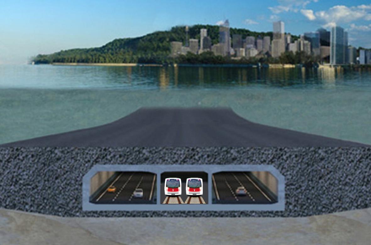 这个海底沉管隧道,宽48米,高11.